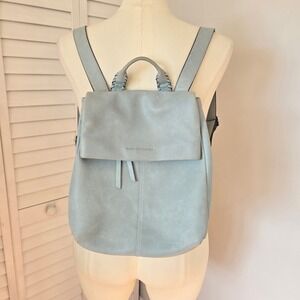 Aimee Kestenberg Aqua Leather Backpack Minimalist Traveling Quiet Luxury Pastel